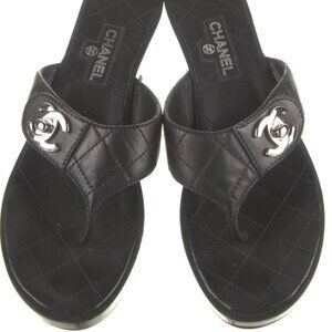 Chanel Leather Flip Flops